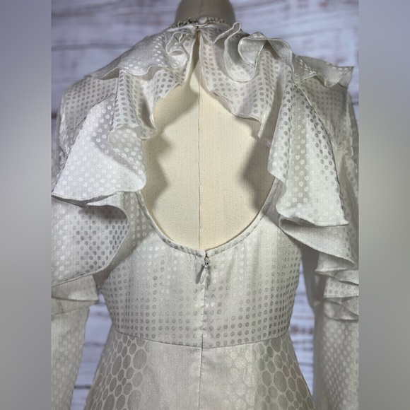 ASOS Cream Ruffled Tiered Long Sleeve Sundress - Picture 5 of 7